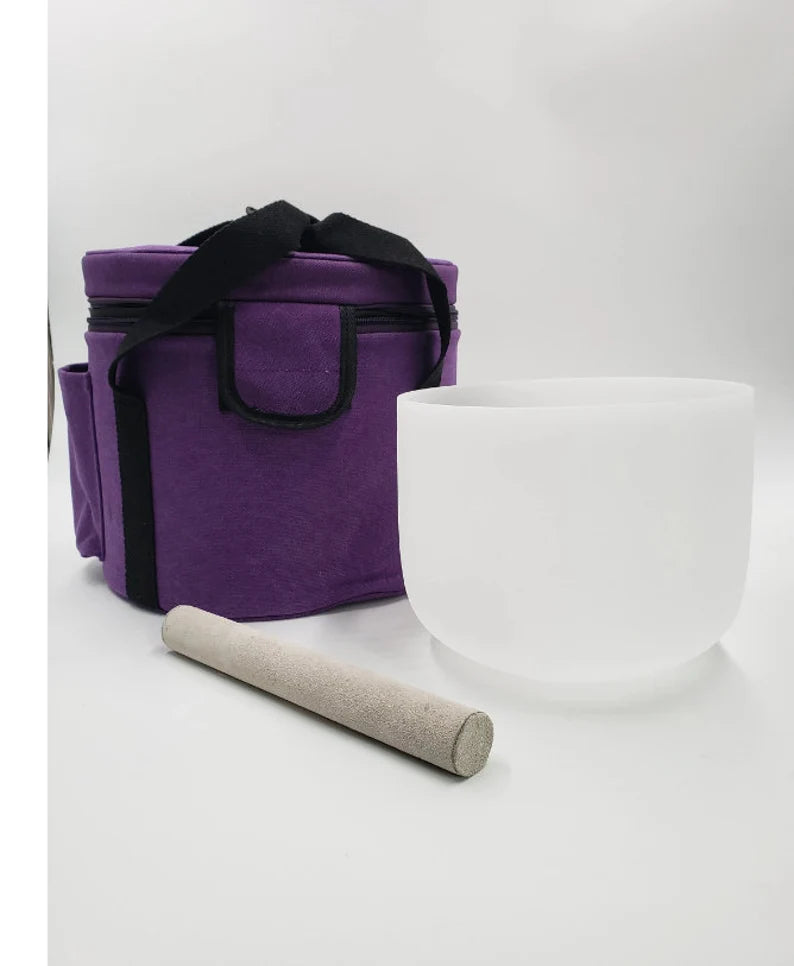 432Hz Crystal White Singing Bowls: A, B, E, F, G Notes, Sizes 6 to 10 Inches with Strikers and O Rings - Choose Your Bowl