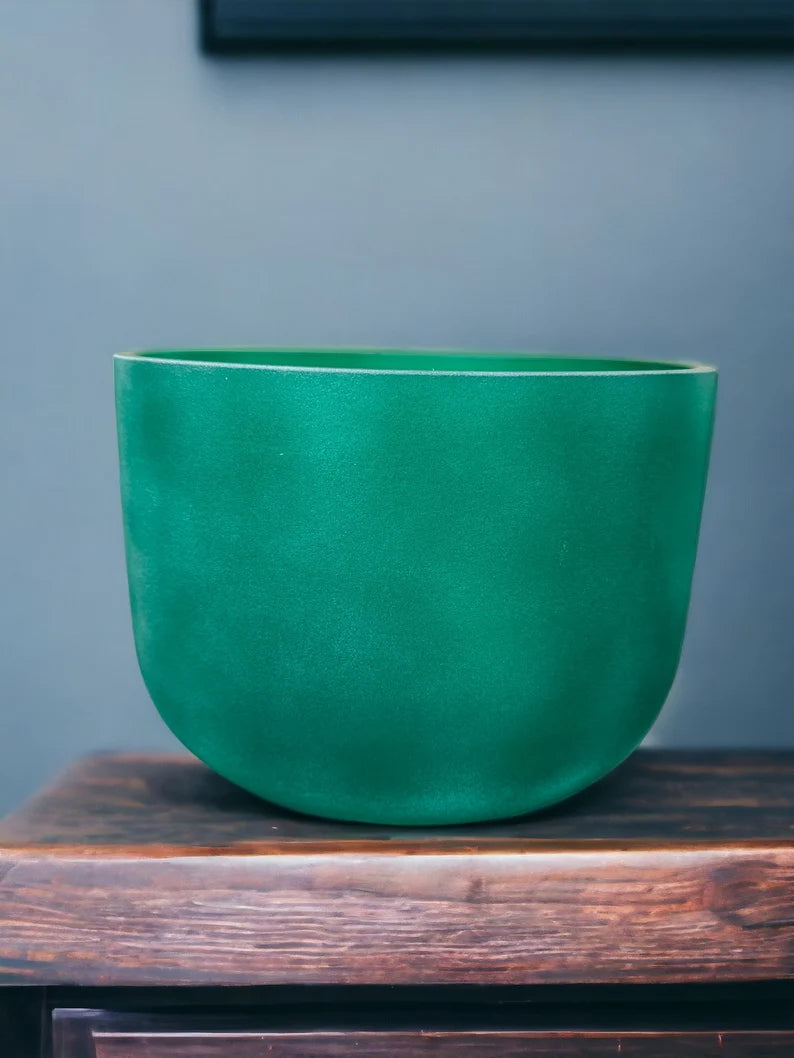 12-Inch Emerald Crystal Singing Bowl - F# Note with Secure Padded Case, Striker and O-Rings