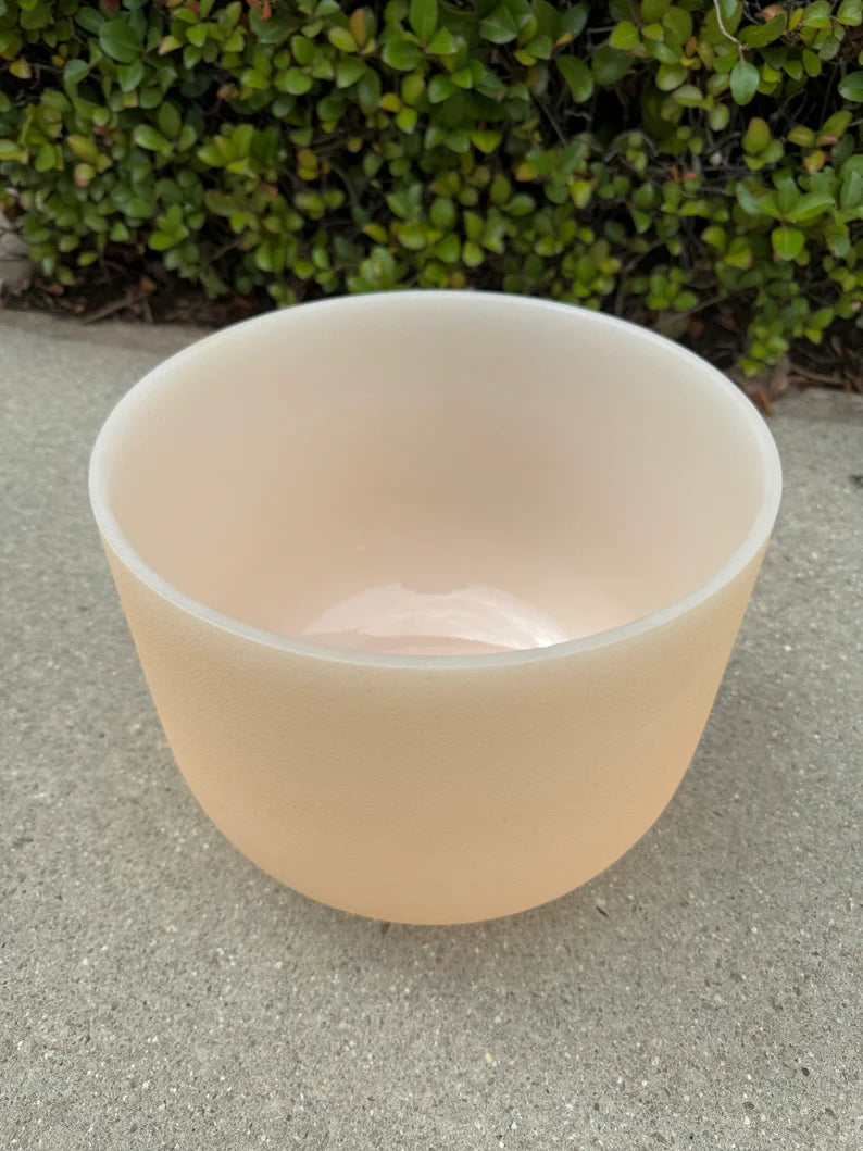 432 Hertz 11" D Tea Topaz Gem Stone infused Crystal Singing Bowl With Secured Case, Striker and O- Ring
