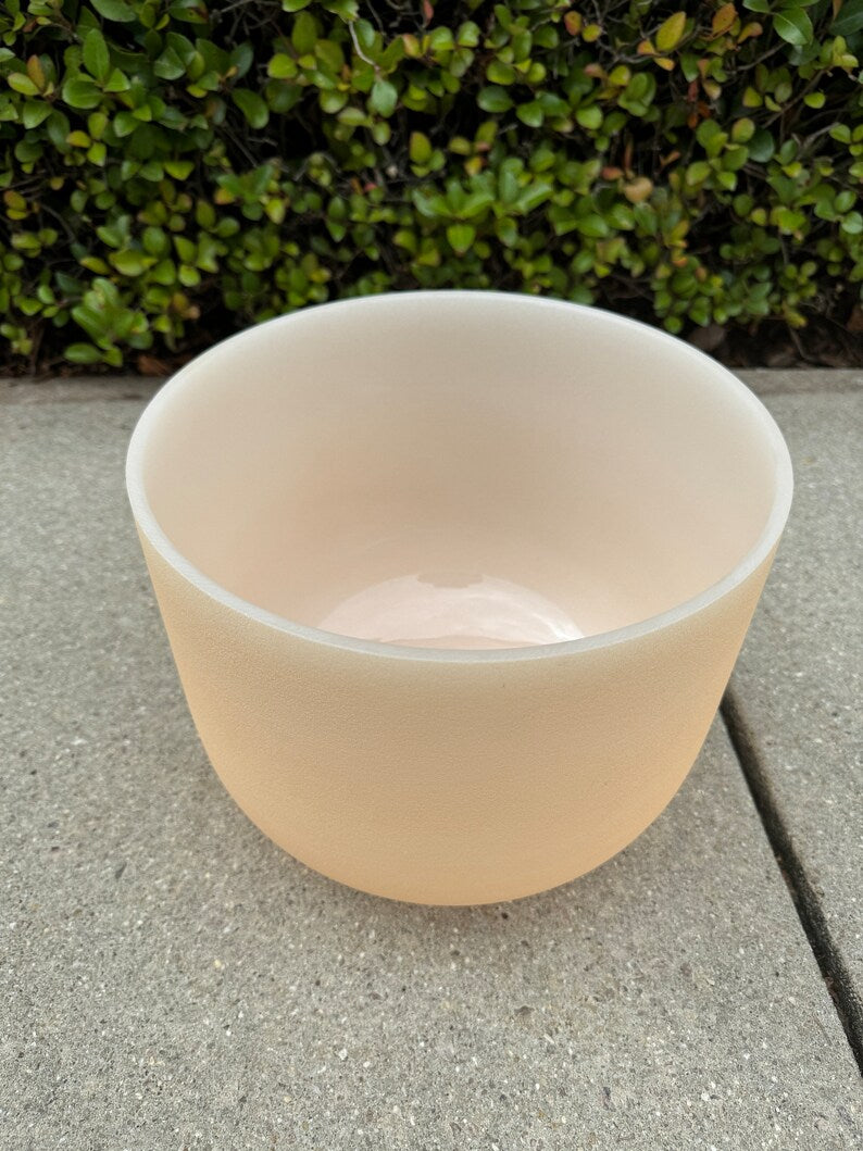 432 Hertz 11" D Tea Topaz Gem Stone infused Crystal Singing Bowl With Secured Case, Striker and O- Ring