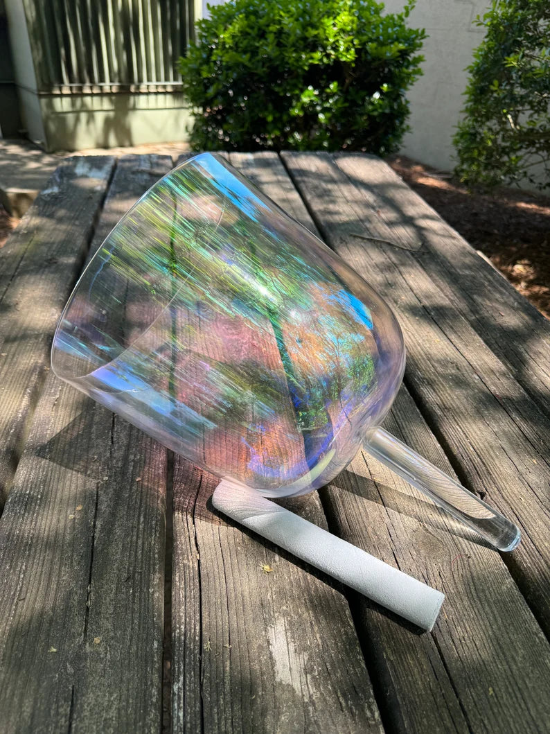 Grandfather 9" B 432Hz Note Serenity Immerse Yourself in the Tranquility of Our 2nd Octave Crystal Clear Singing Handle Bowl with Travel Case & Striker