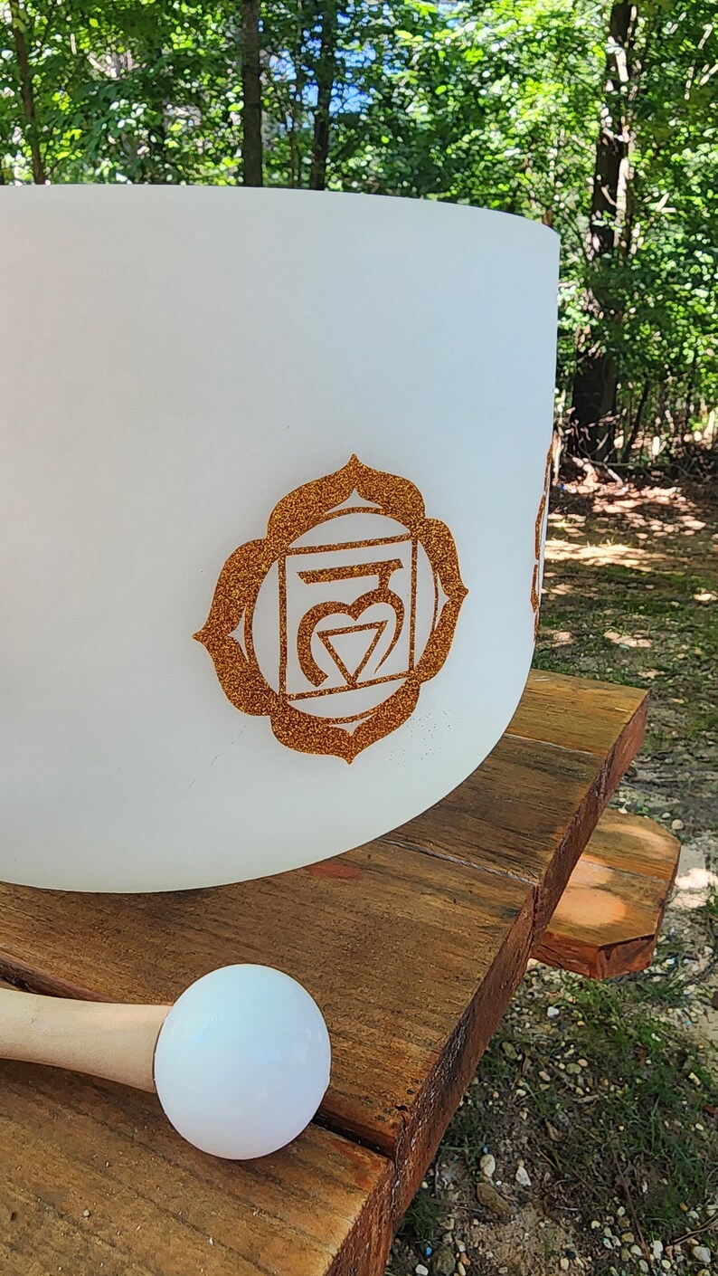 Hand Design 432Hz Perfect Pitch 12 Inch C Note Root Chakra Crystal Singing Bowl with Intricate Gold Patterns in Secure Case, Striker O-ring