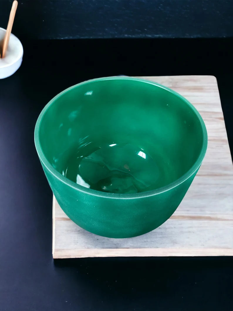 12-Inch Emerald Crystal Singing Bowl - F# Note with Secure Padded Case, Striker and O-Rings