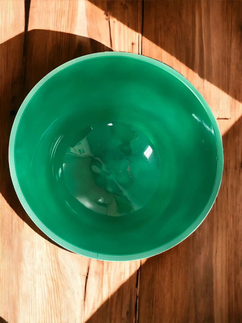 12-Inch Emerald Crystal Singing Bowl - F# Note with Secure Padded Case, Striker and O-Rings