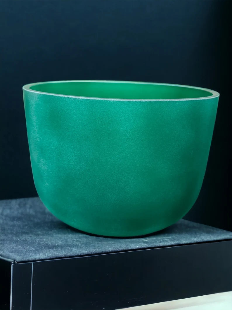 12-Inch Emerald Crystal Singing Bowl - F# Note with Secure Padded Case, Striker and O-Rings