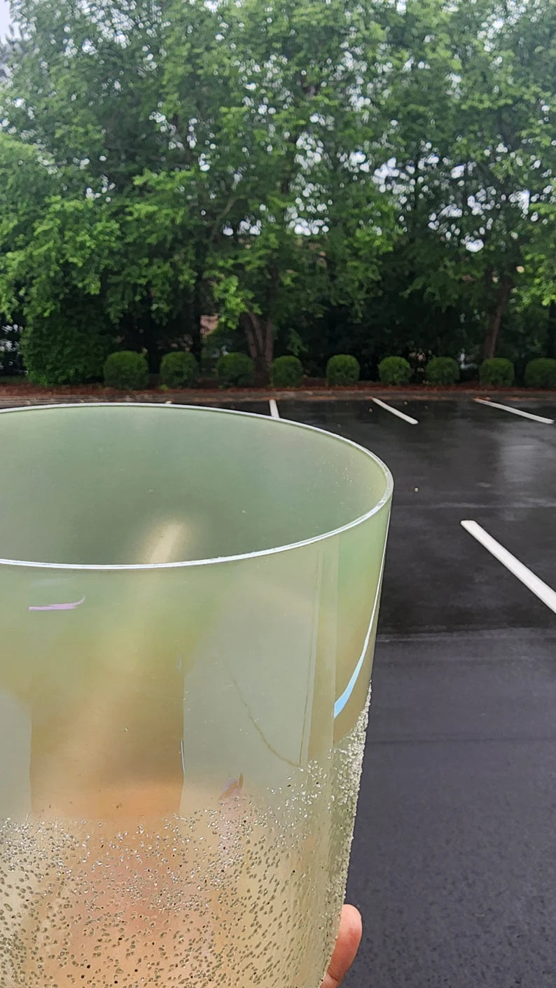 Rare Perfect Pitch 9" Tall Moldavite C Note 4th Octave Root Chakra Crystal Singing Bowl Set with PADDED CASE and Striker