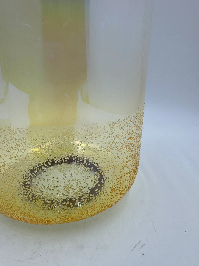 Rare Perfect Pitch 9" Tall Citrine D Note Root Chakra Crystal Singing Bowl Set with PADDED CASE and Striker