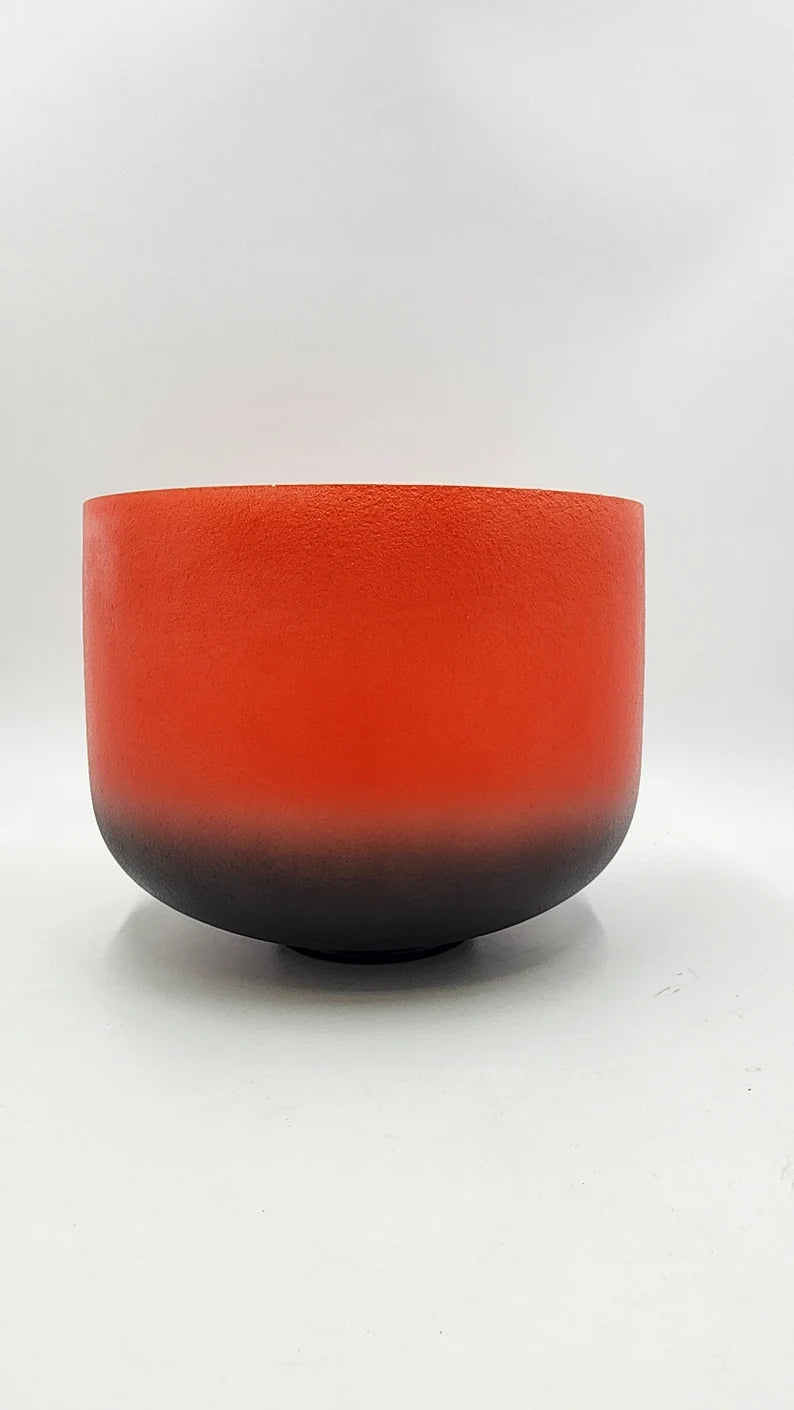 10" 417Hz Solfeggio Scarlet Eclipse Rainbow Crystal Singing Bowl with Striker and O-ring