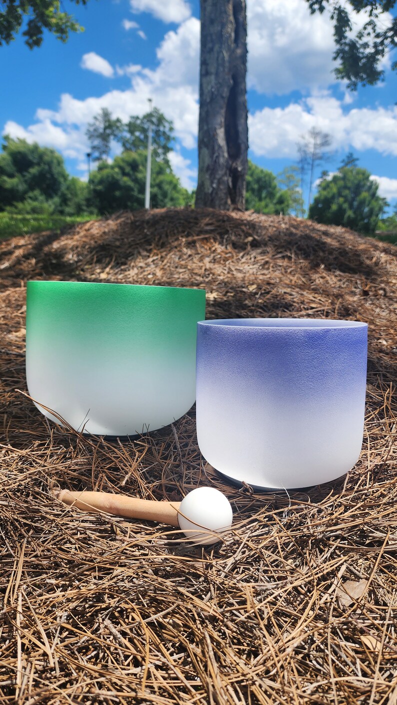 Rainbow Resonance: Crystal Bowl Set - F# and A# Series with Padded Case, Striker, and O-Ring