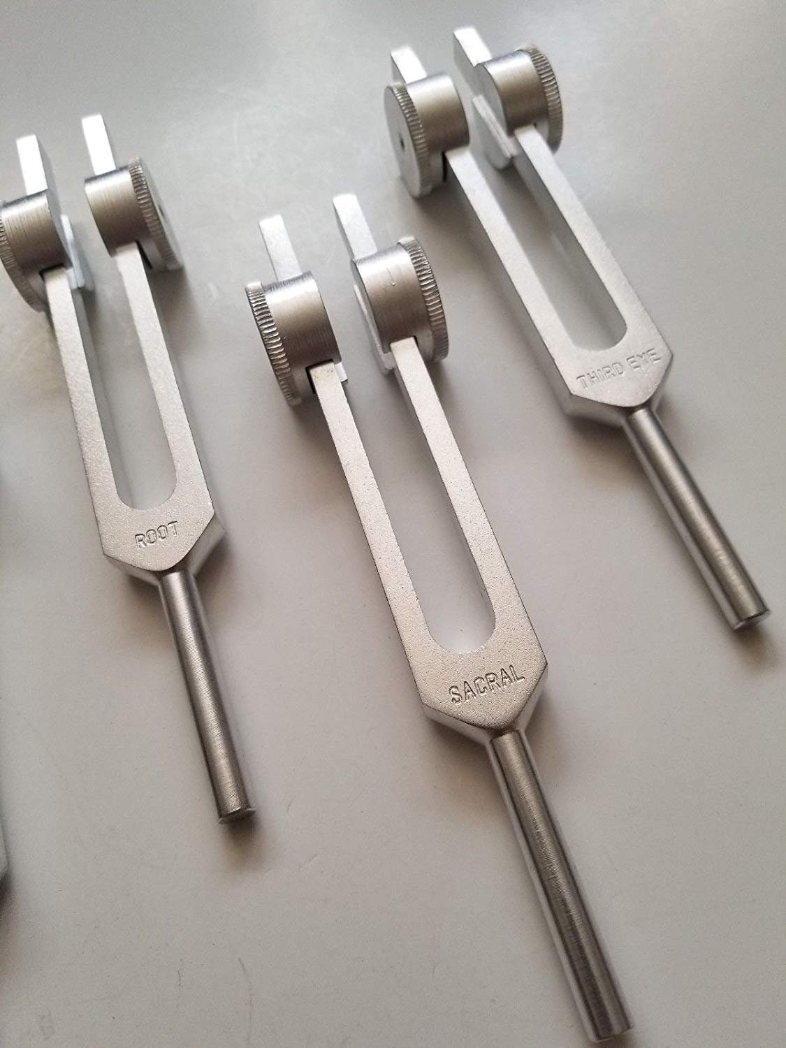Chakra Weighted Tuning Forks Set of 8 includes 8th Chakra SOUL PURPOSE with Mallet and Bag - Thecosmicaccess