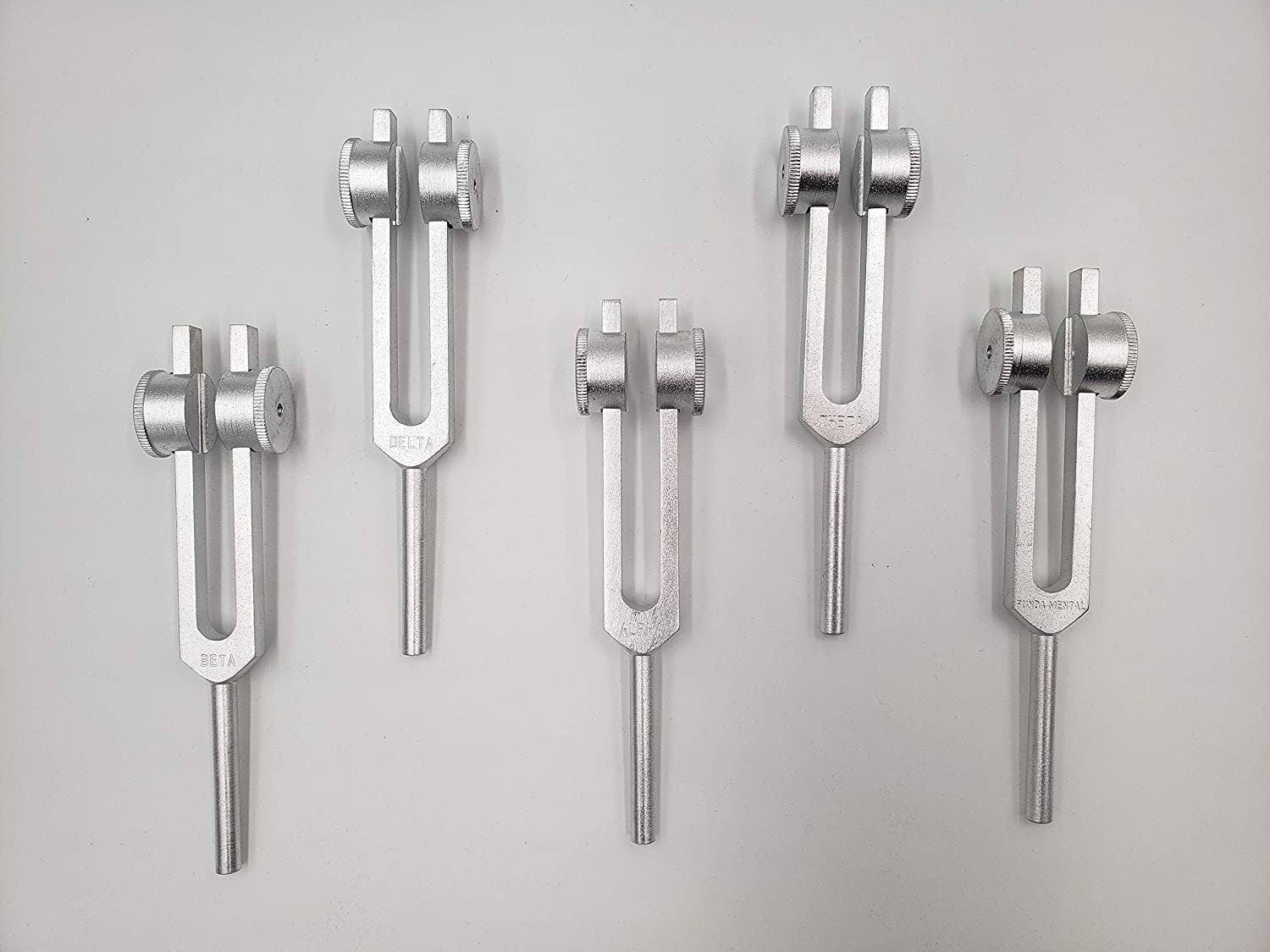 Brain Therapeutic Weighted Tuning Forks to Unlock Dormant Brain Waves & Psychic Abilities with Velvet Bag and Striker - Thecosmicaccess
