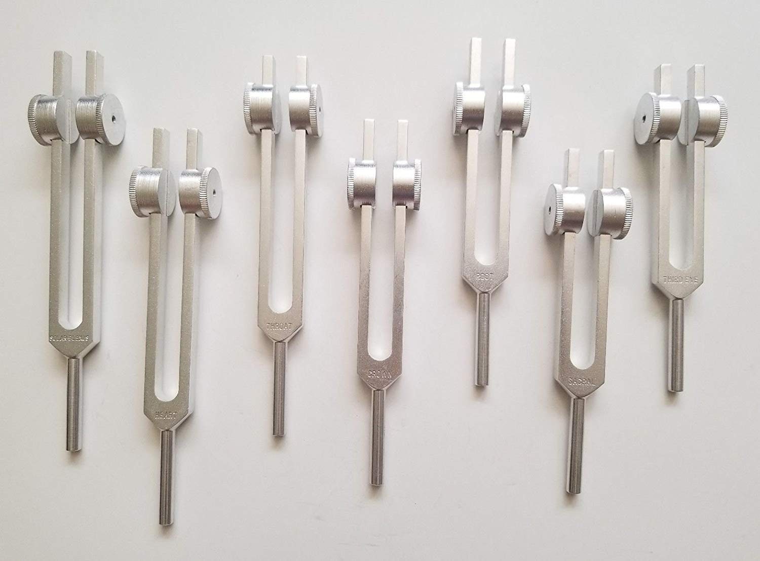 Chakra Weighted Tuning Forks Set of 8 includes 8th Chakra SOUL PURPOSE with Mallet and Bag - Thecosmicaccess