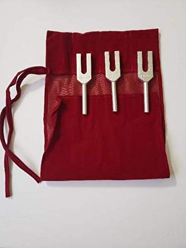 Set of 3 Angel Crystal Tuning Forks Gateway to Angelic Kingdom 4096Hz 4160Hz 4225Hz WOODEN Mallet and Velvet Bag - Thecosmicaccess