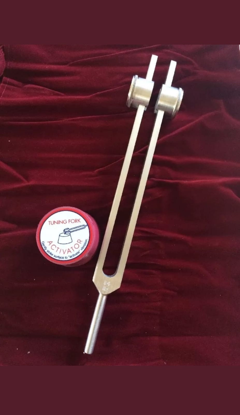 Weighted 64Hz Otto Tuning Fork for Nervous System with Striker and Velvet Bag - Thecosmicaccess