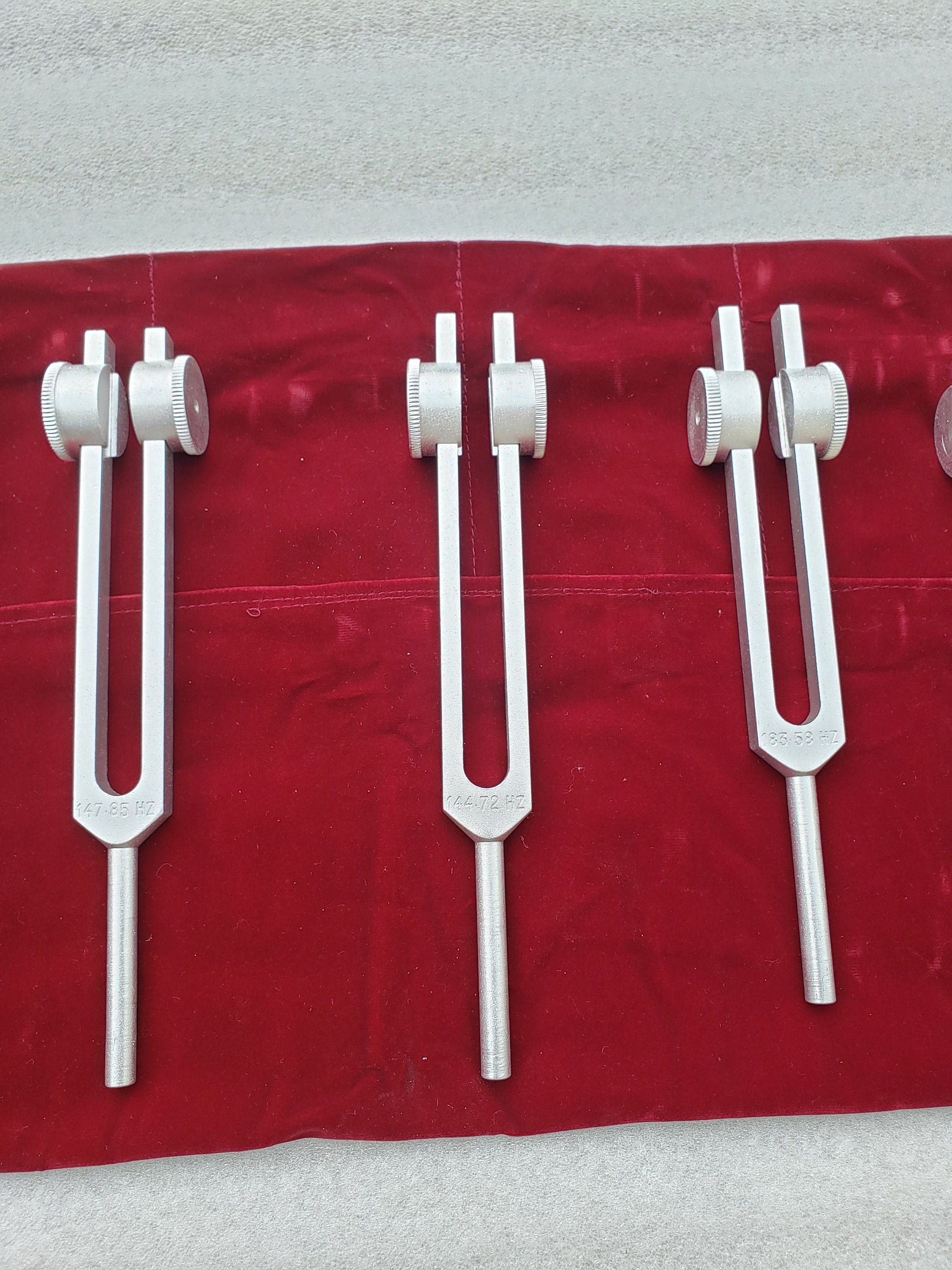 Cosmic Octave Planetary Weighted Tuning Fork Set of 11 for Astronomical Healing with Mallet and Velvet Pouch - Thecosmicaccess