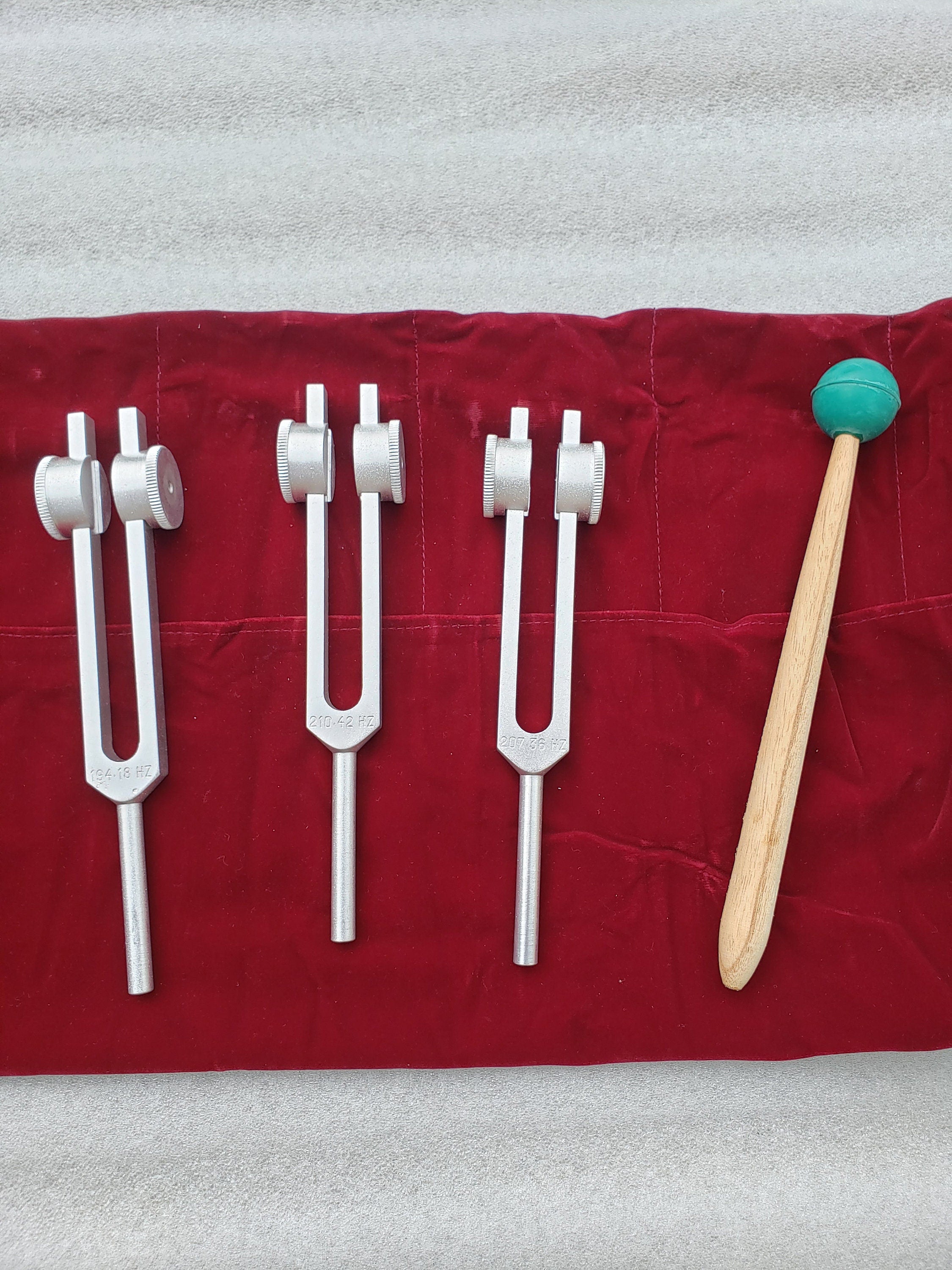 Cosmic Octave Planetary Weighted Tuning Fork Set of 11 for Astronomical Healing with Mallet and Velvet Pouch - Thecosmicaccess