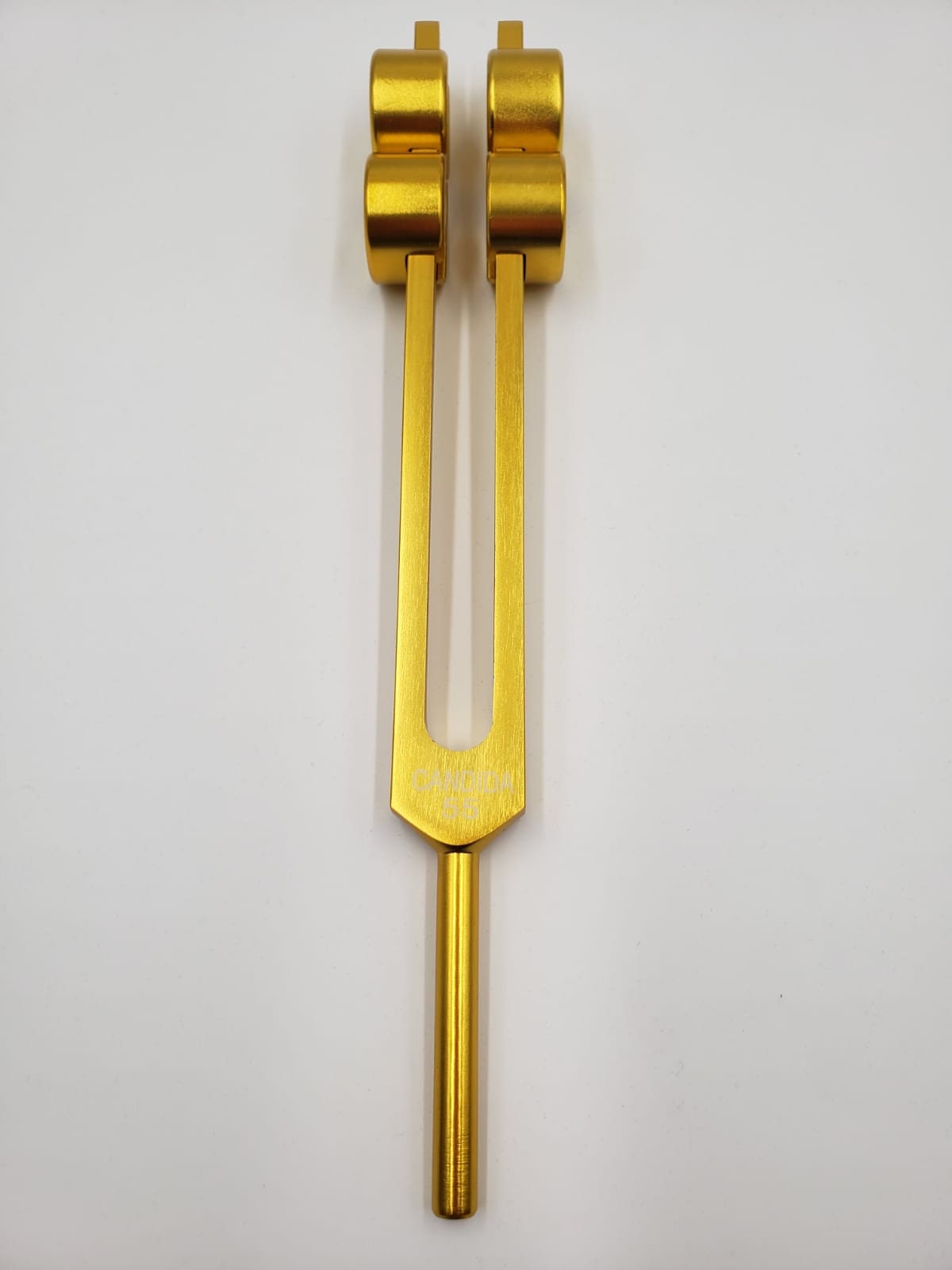 Candida 55Hz Weighted Gold Color Tuning Fork for Healing with Pouch and Mallet - Thecosmicaccess