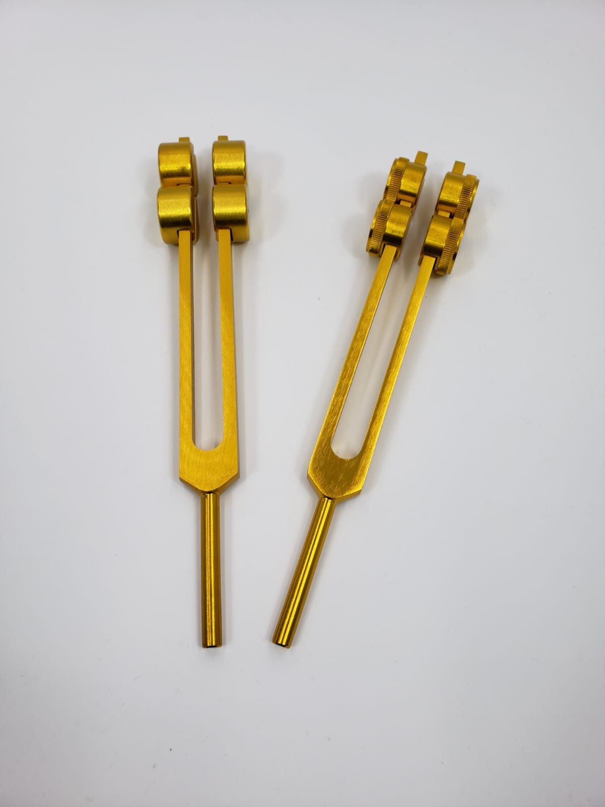 Biblio and Biofield Frequency Body Gold Color Tuning Forks with Pouch and 2 Mallets - Thecosmicaccess