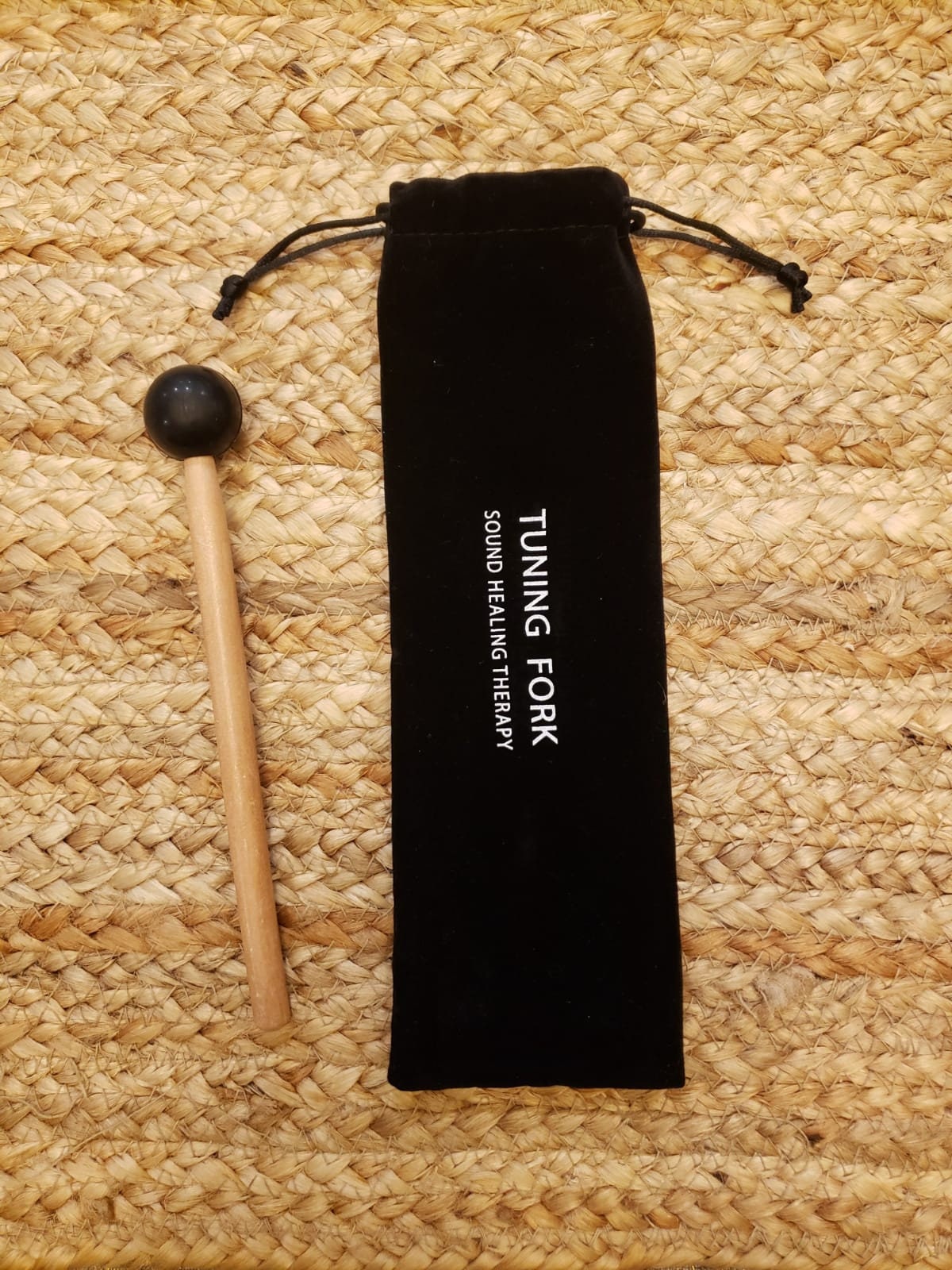 Velvet Tuning Fork Pouch Drawstring with Mallet - Thecosmicaccess
