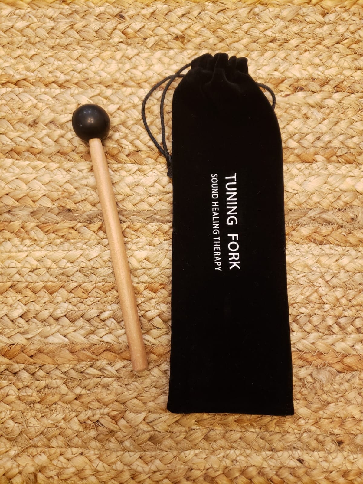Velvet Tuning Fork Pouch Drawstring with Mallet - Thecosmicaccess