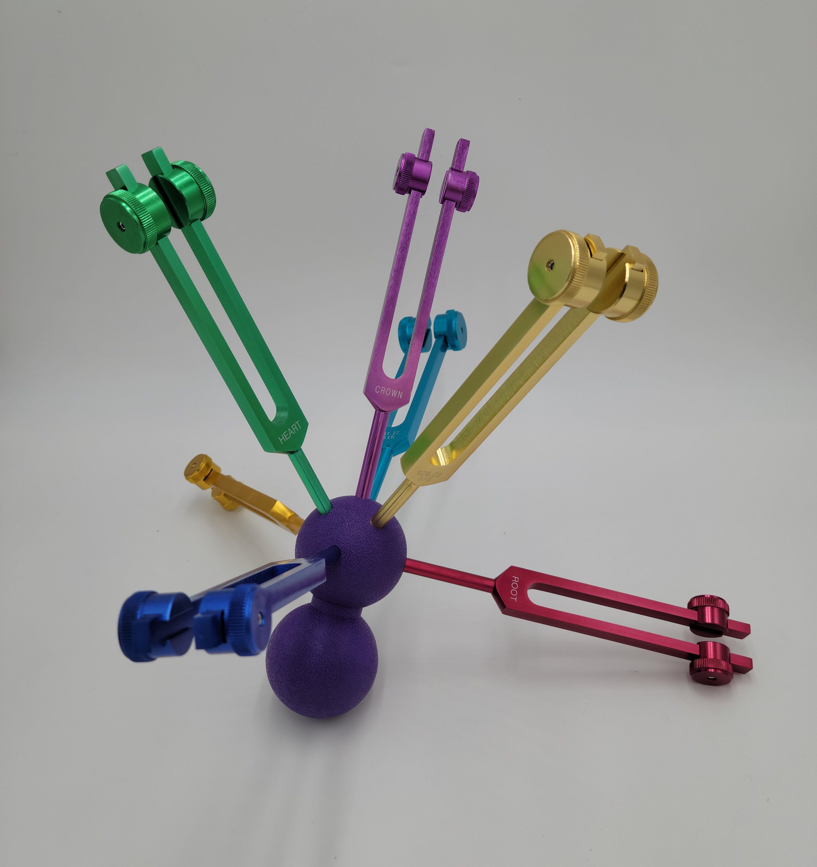 7 Tuning Fork Rubber Ball Holder Weighted or Unweighted Works as a Striker - Thecosmicaccess