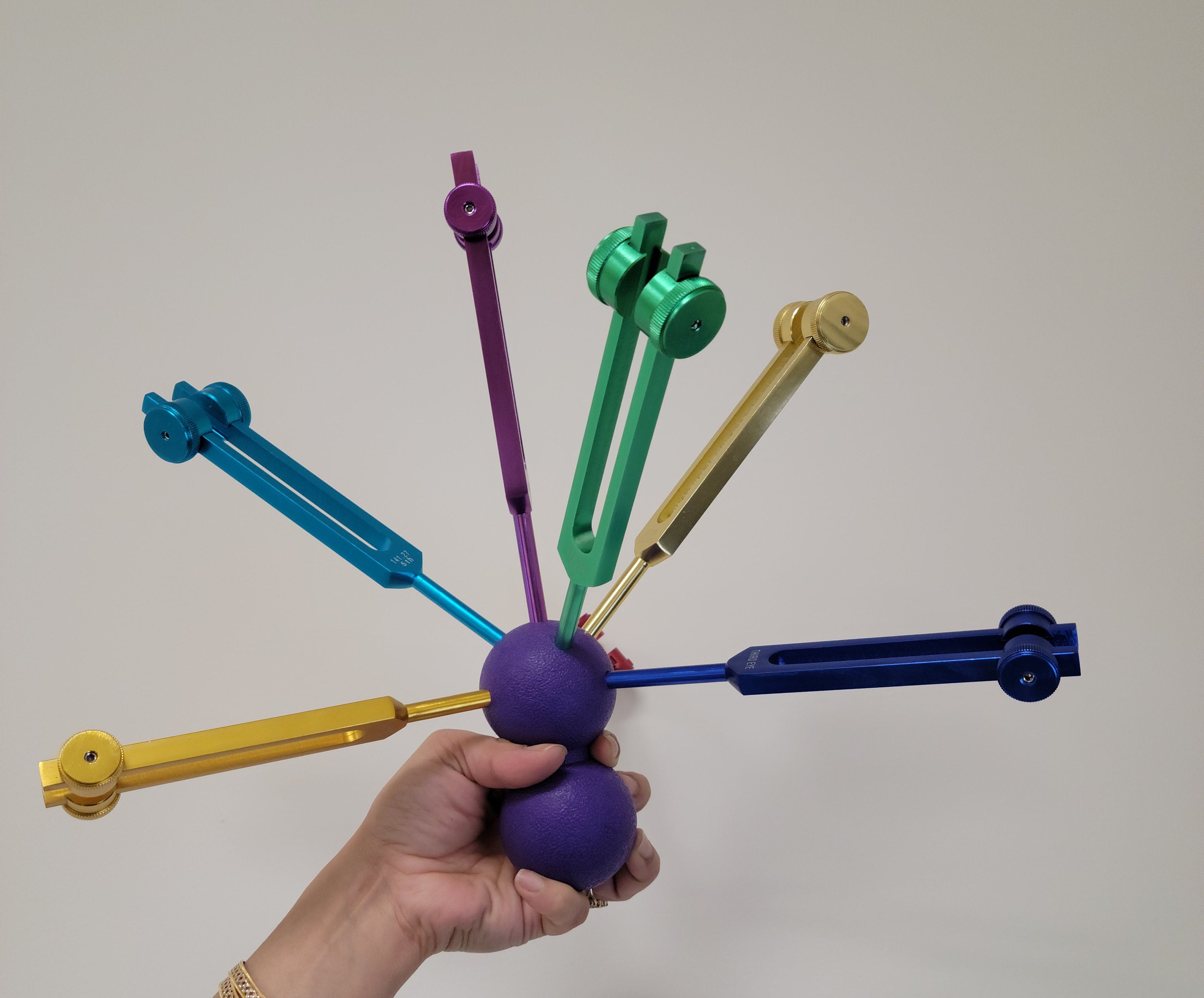 7 Tuning Fork Rubber Ball Holder Weighted or Unweighted Works as a Striker - Thecosmicaccess