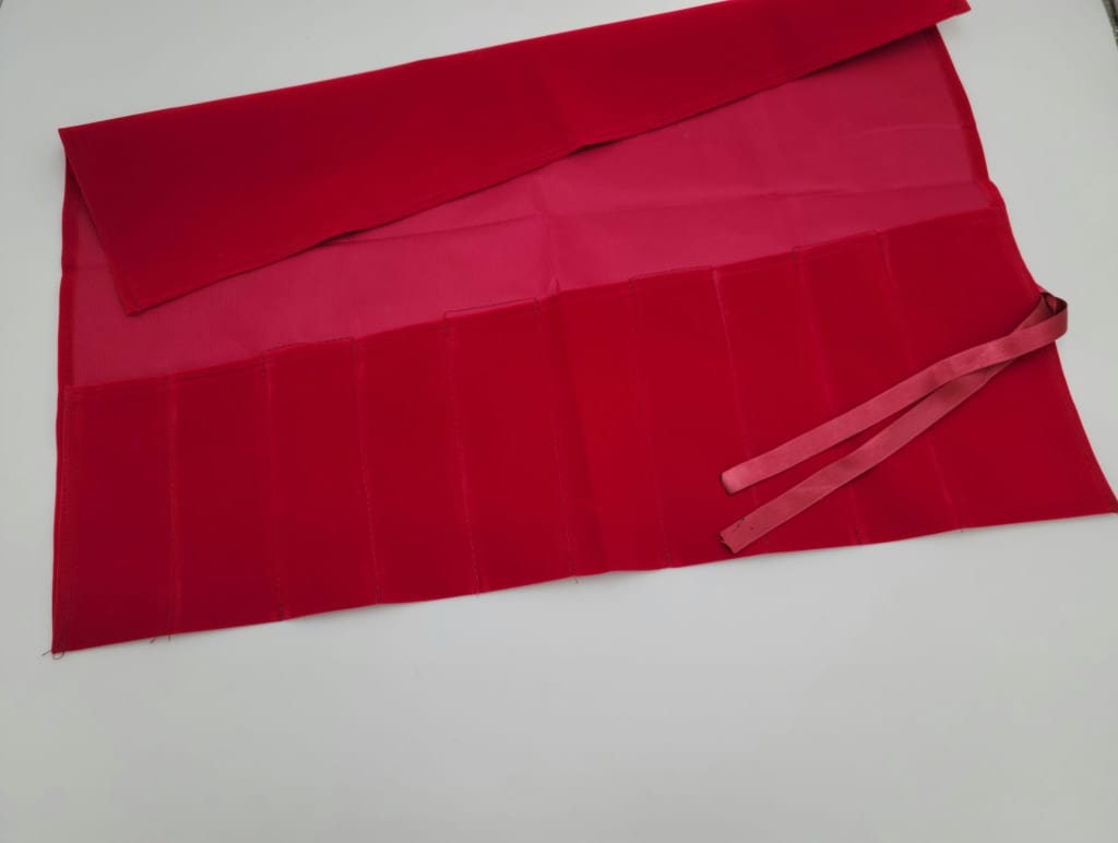 Red Tuning Fork Bag or Pouch Velvet Made for 9 Unweighted Fork Additional Space for Mallet - Thecosmicaccess