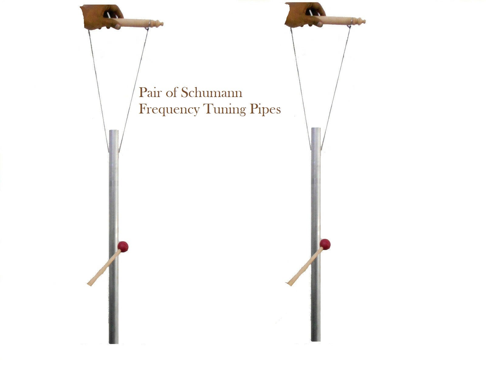 A Pair Schumann Tuned Pipes with Hand Stand to give 7.83 Hz Frequency of Earth Nature Lightning Comes with 2 Mallets LOUDER Than TUNING FORK - Thecosmicaccess