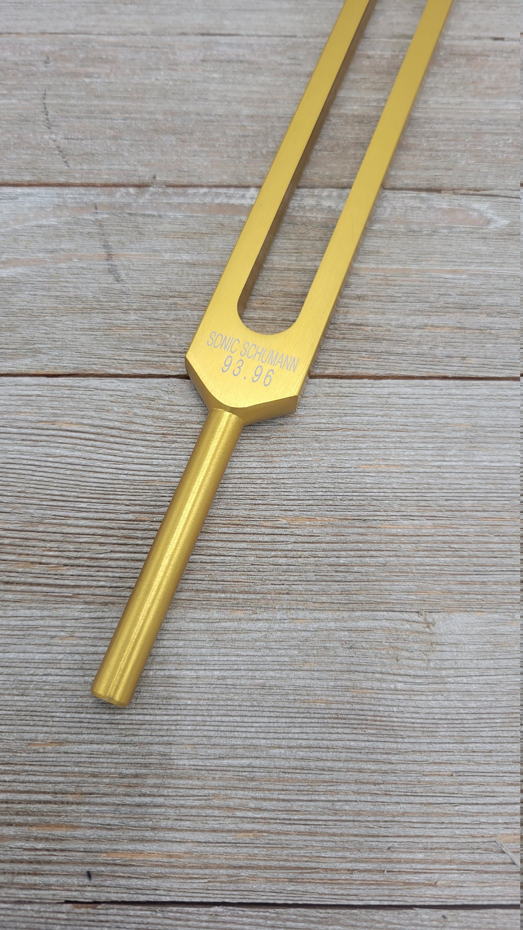 Gold Color Weighted 93.96 Hz Schumann Resonance Tuning Fork with Mallet and Bag - Thecosmicaccess