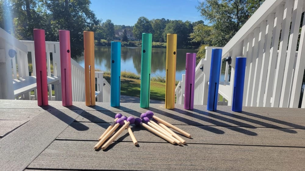 9 Sacred Solfeggio Full Set of Tuning Pipe Tubes Includes 528Hz with 9 Mallets LOUDER than Tuning Forks - Thecosmicaccess