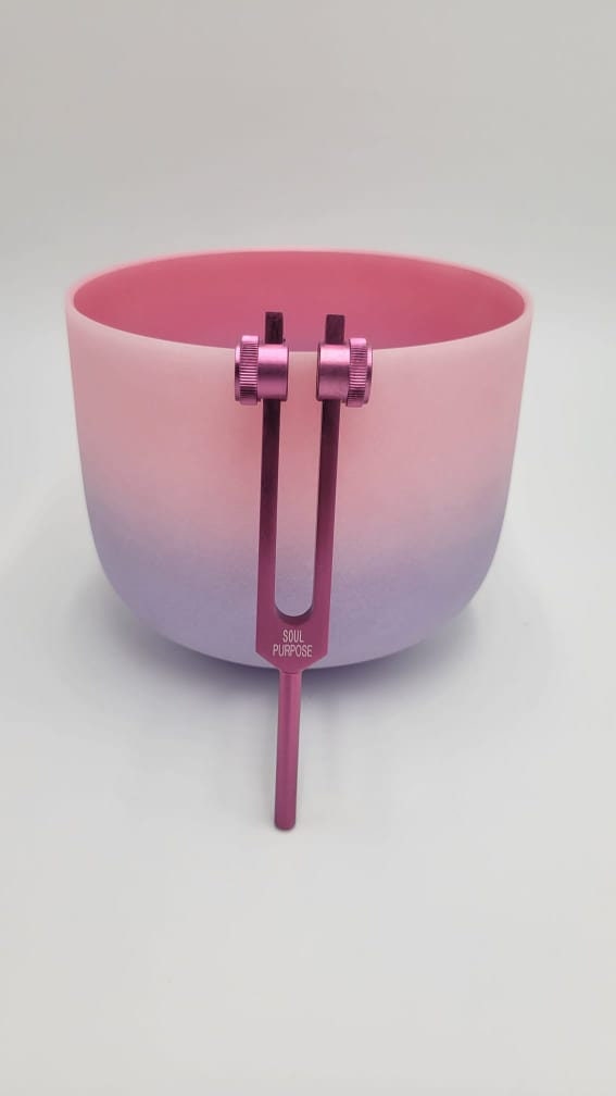 Merkabah SOUL Purpose Tuning Fork And High Vibration Heart Chakra 8" Crystal Singing Bowl 432Hz F-Note with Secure Bag Bundle - Thecosmicaccess