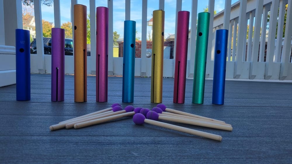 9 Sacred Solfeggio Full Set of Tuning Pipe Tubes Includes 528Hz with 9 Mallets LOUDER than Tuning Forks - Thecosmicaccess