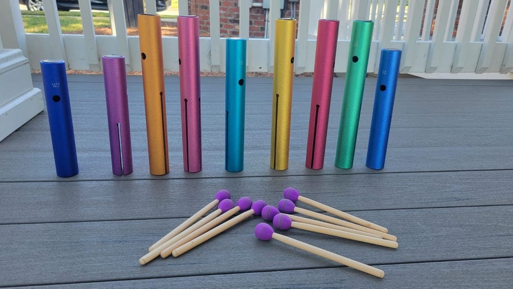 9 Sacred Solfeggio Full Set of Tuning Pipe Tubes Includes 528Hz with 9 Mallets LOUDER than Tuning Forks - Thecosmicaccess