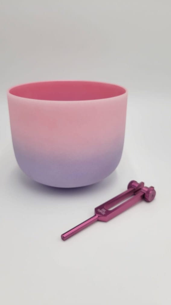 Merkabah SOUL Purpose Tuning Fork And High Vibration Heart Chakra 8" Crystal Singing Bowl 432Hz F-Note with Secure Bag Bundle - Thecosmicaccess