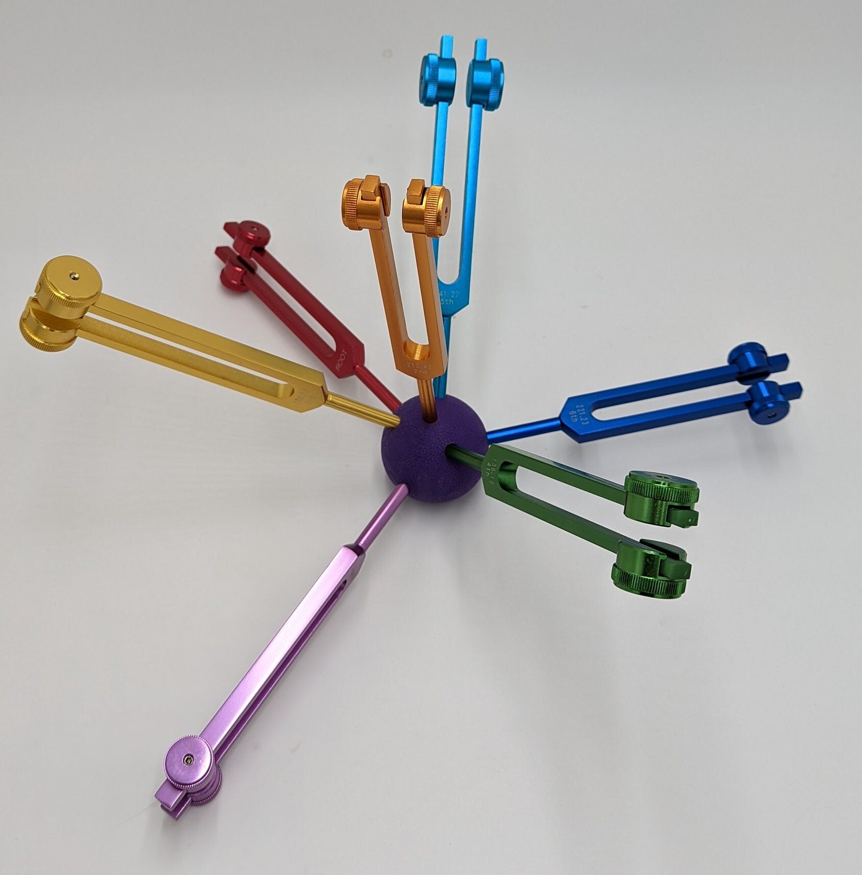 7 Tuning Fork Rubber Ball Holder Weighted or Unweighted Works as a Striker - Thecosmicaccess