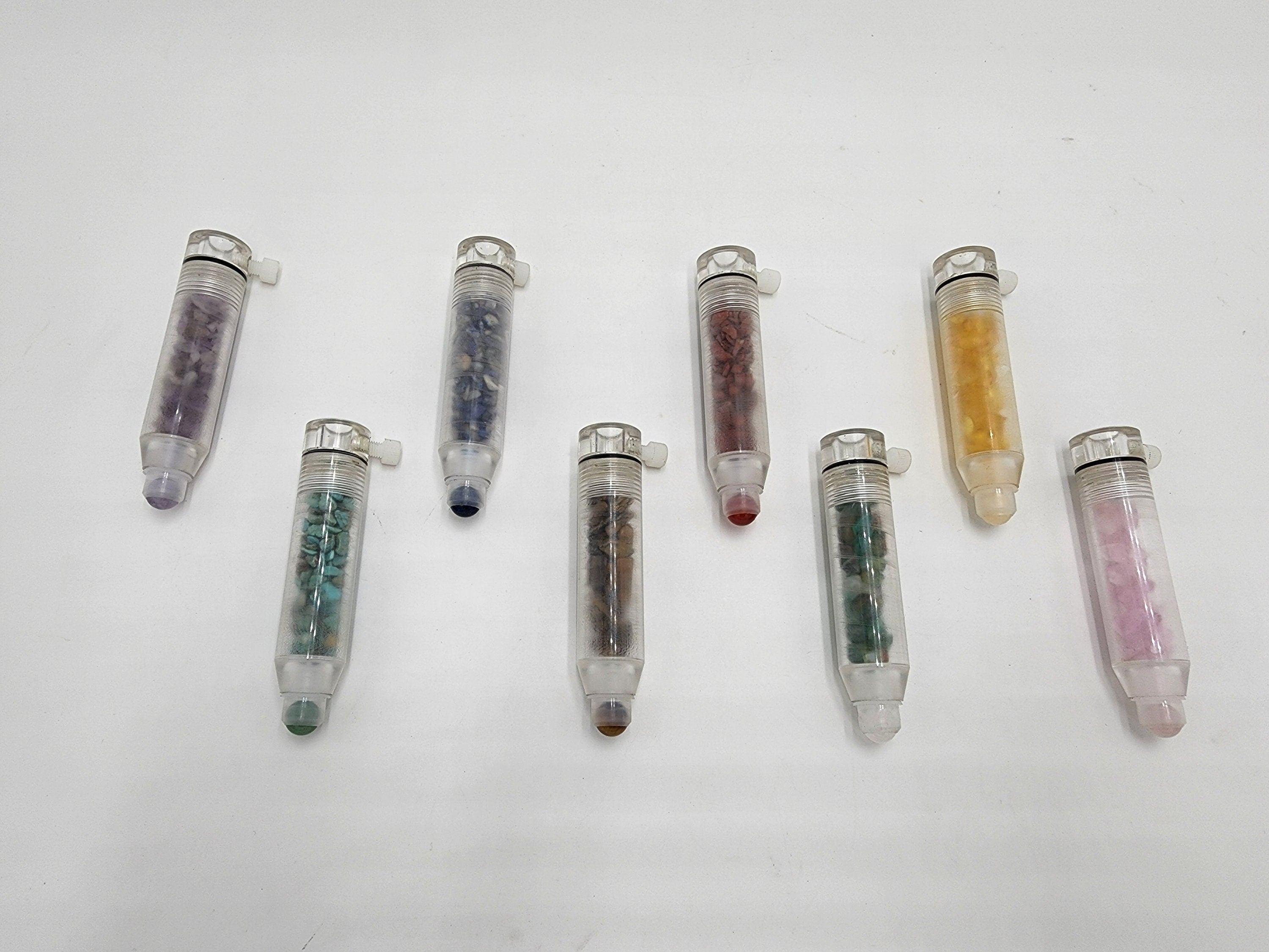 Chakra Weighted Tuning Fork Set of 8 w/ Acrylic Gem Fused removable Wand for Oil Massage Acupressure Alternative Therapy Healing Relaxation - Thecosmicaccess