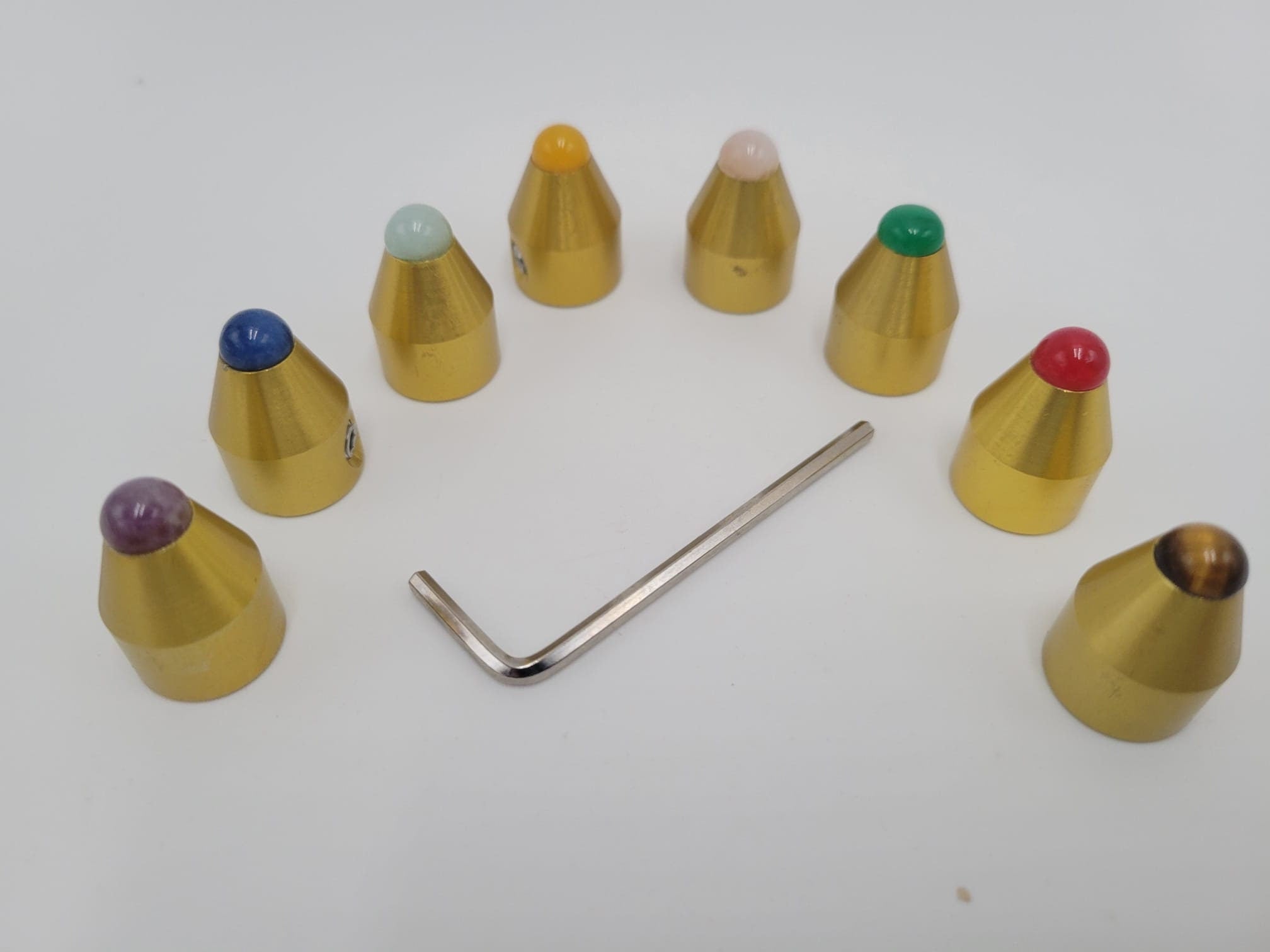 Set of 8 Removable Gem Feet for Tuning Forks with Allen Key - Thecosmicaccess