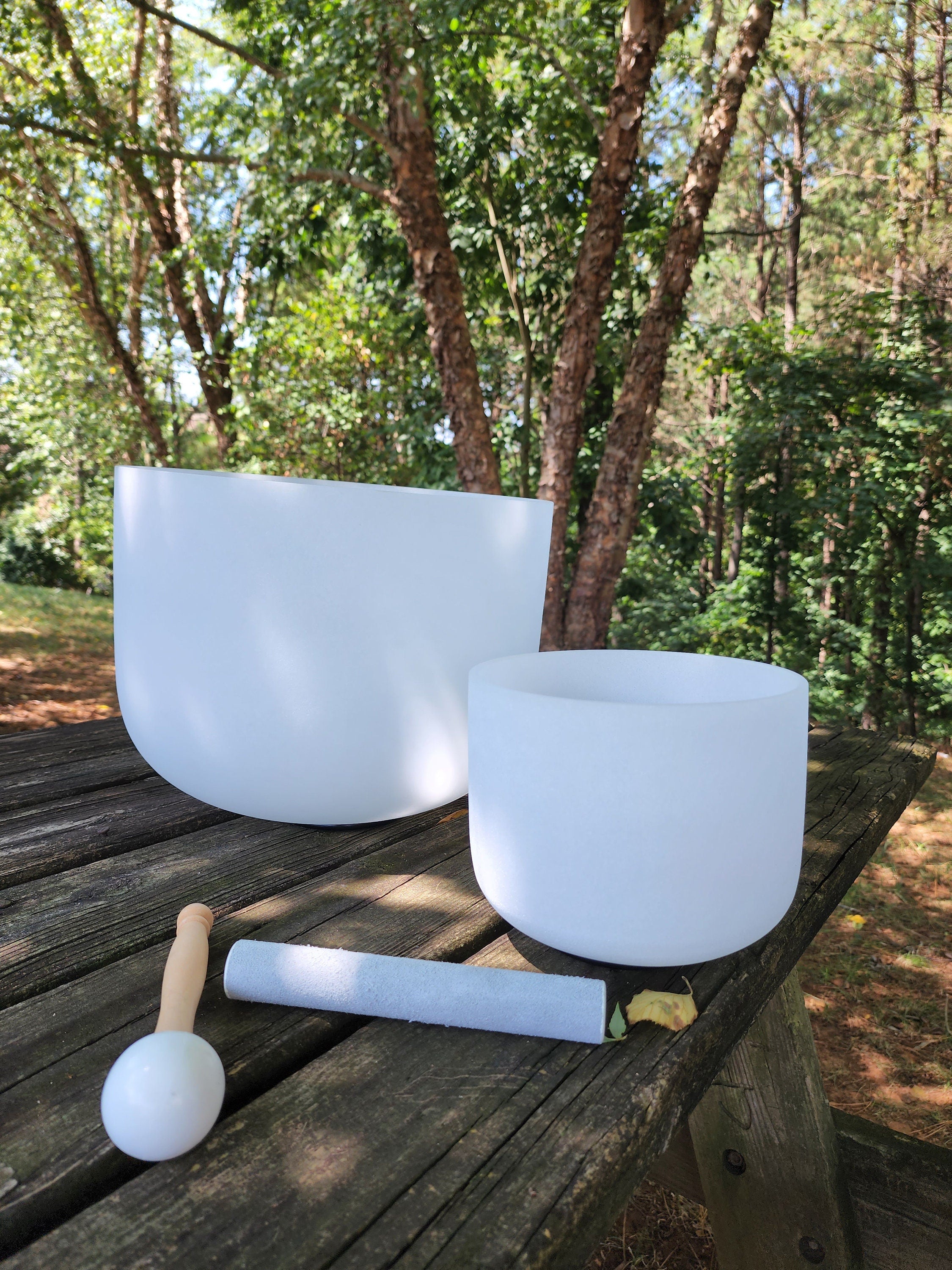 Premium Earth Star and Soul Purpose Crystal Singing Bowl Set with Padded Case Mallet - Complete your Full Chakra Set - Thecosmicaccess