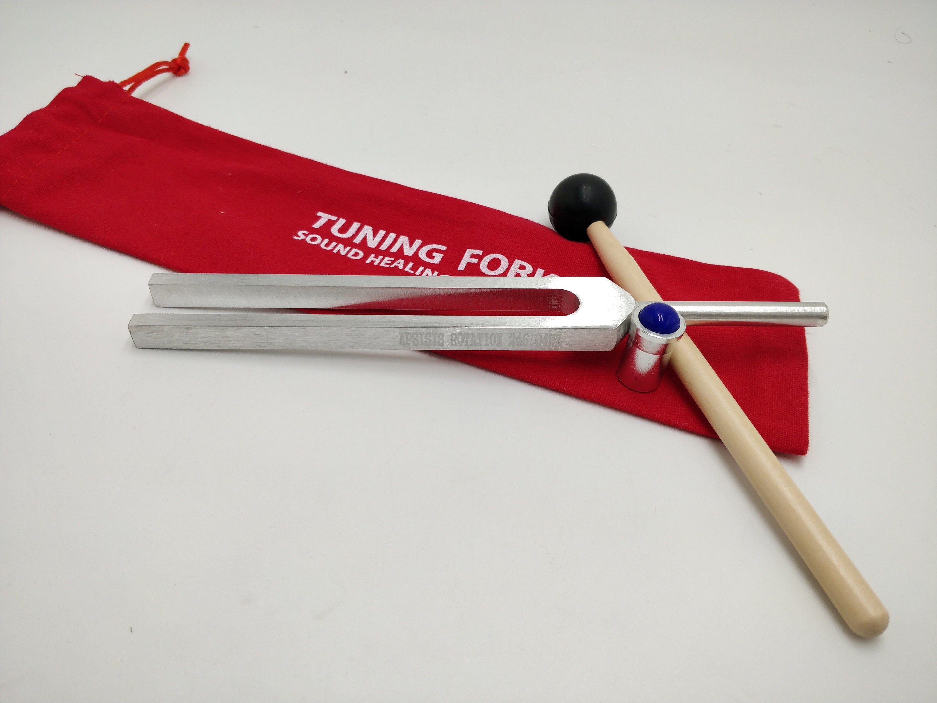 Planetary Tuning Tune Fork for Healing with Gem Feet Striker and Bag For Meditation Sound Healing Yoga - Thecosmicaccess