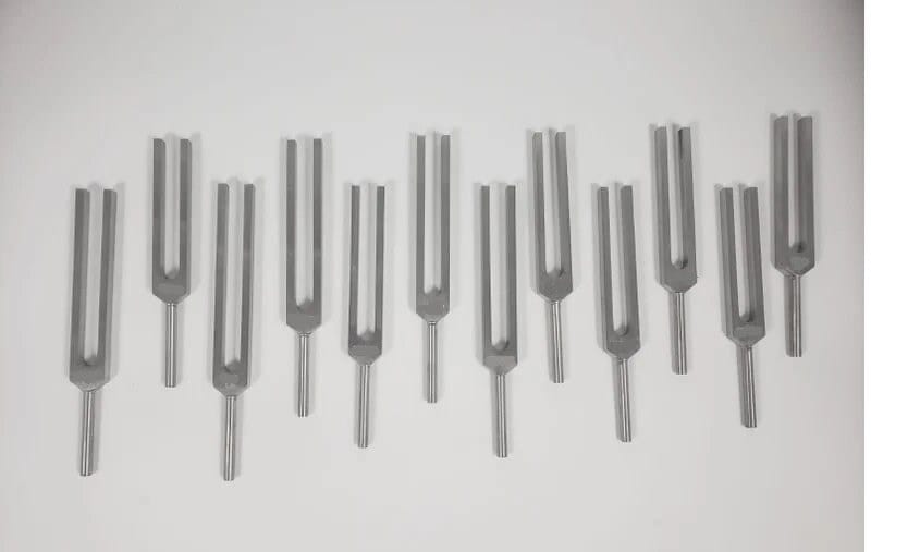 Set of 14 Meridian Unweighted Tuning Fork for Healing with Mallet and Pouch - Thecosmicaccess