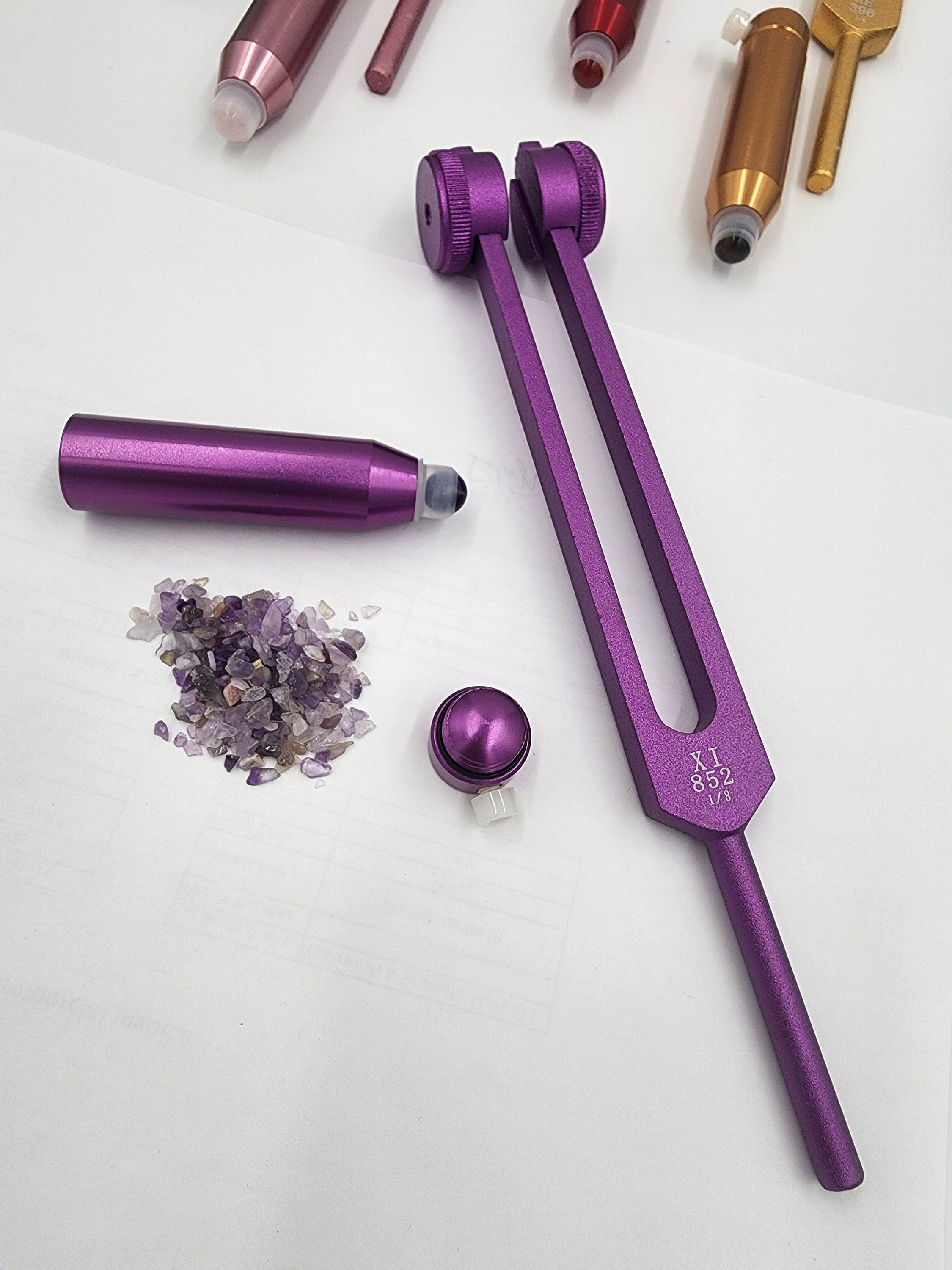 Handle Extensions and 9pc Secret Solfeggio Bundle - Essential Oil Application with Gemstones - Acupressure, Aromatherapy, Sound Healing - Thecosmicaccess