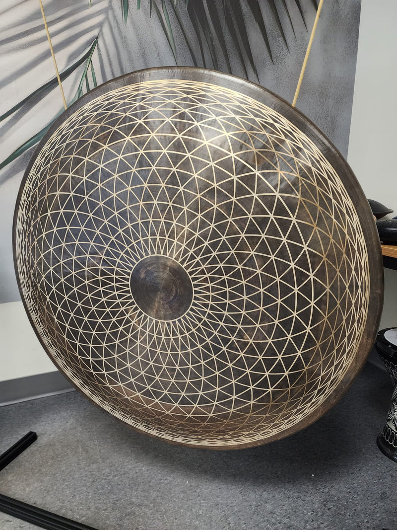 40" Chau Gong with Wooden Stand – Traditional Chinese Wind Gong for Sound Healing, Meditation & Ceremonial Use