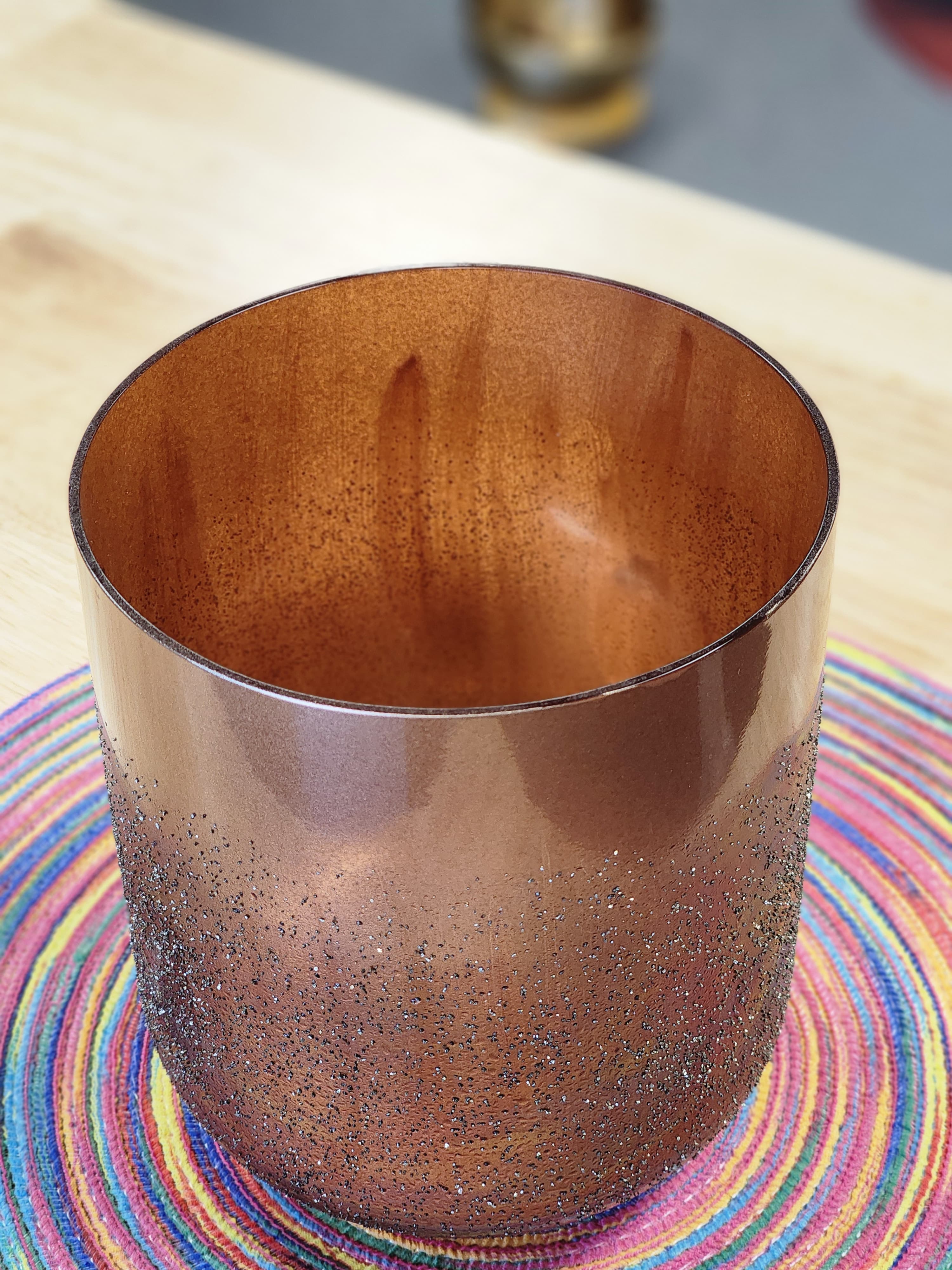 6 inch F Note Heart Chakra Dead Sea Salt Smokey Quartz Crystal Singing Bowl with Mallet and Padded Secure Case