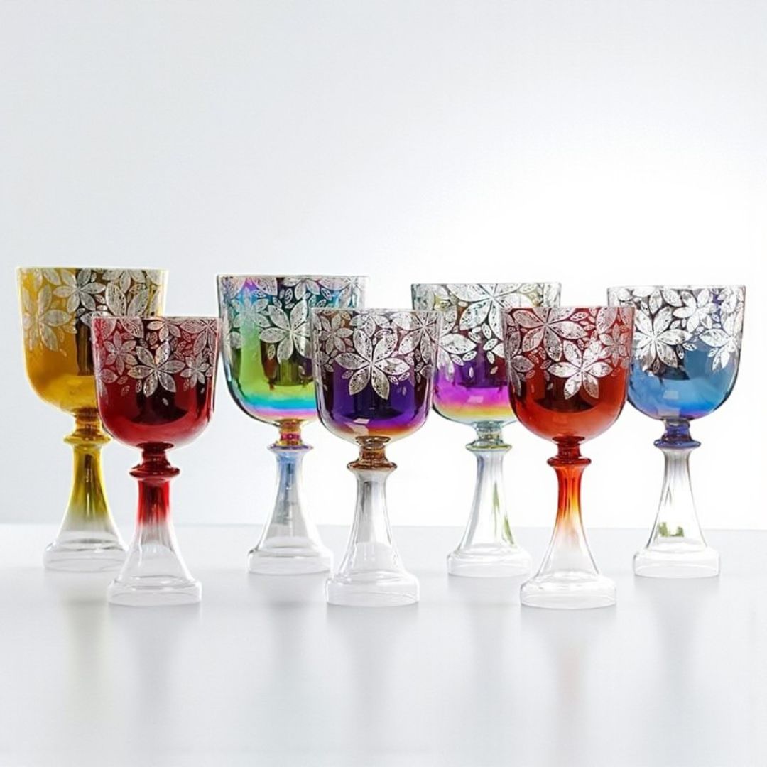 Floral Crystal Singing Chalice – Handcrafted Sound Bowl for Chakra Healing & Meditation