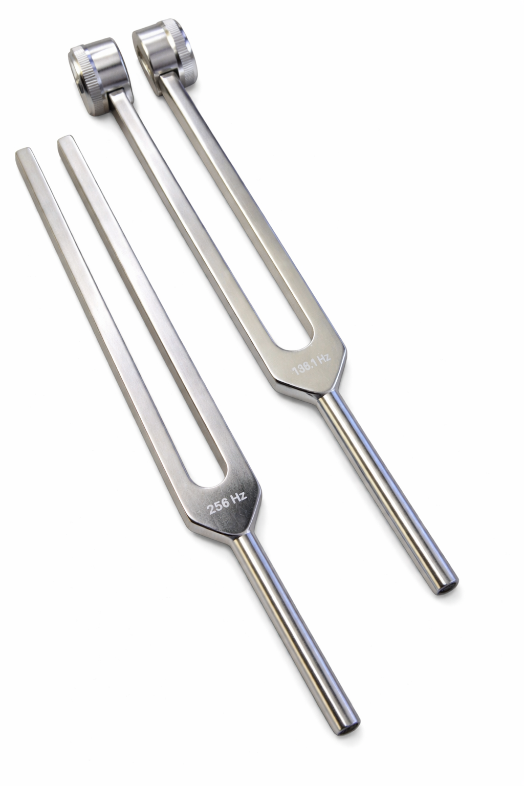 Premium Set of 4 Tuning Forks - Weighted 128Hz and 136.1Hz, Unweighted 256Hz, and 384Hz includes Activator