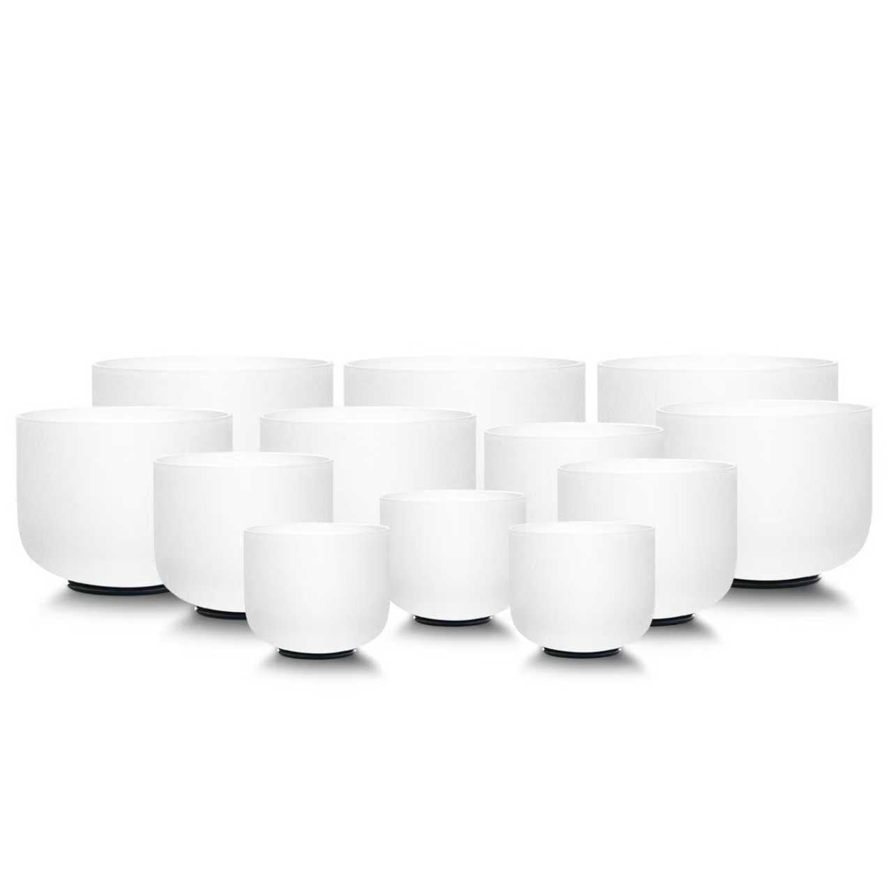 Chromatic Set of 13 Crystal Singing Bowl Set