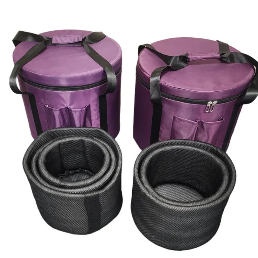 Heavy Duty Canvas Padded Carrying Case for Crystal Singing Bowls Set For Size 6 - 12 or 7 - 12 or 8 - 14 with 5 Padded Inserts Or 5 Inserts
