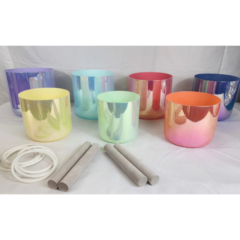 Perfect Pitch Alchemy Iridescent 3rd Octave Chakra 7 Singing Bowl Set