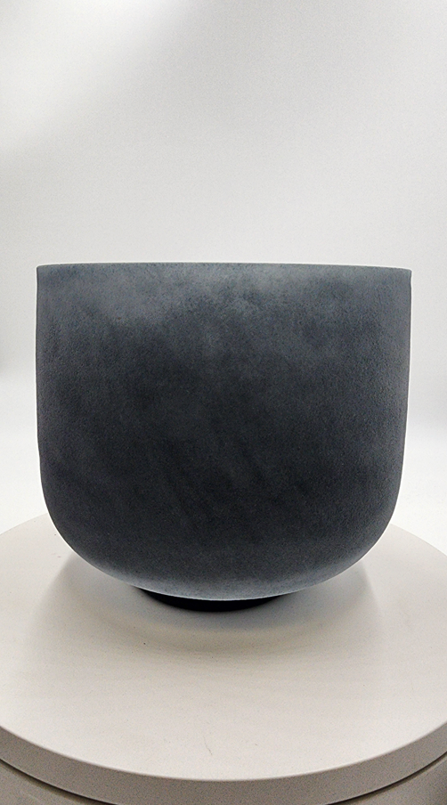 [Back Ordered] Frequency of God 963Hz Obsidian Gem Fused Solfeggio 14 Inch Crystal Singing Bowl with Padded Case and Striker