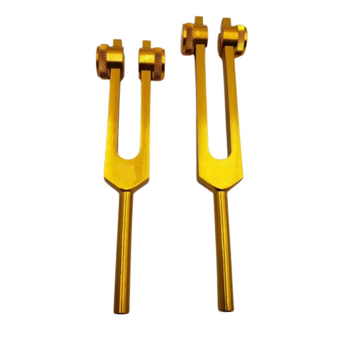 A Pair of Schumann Resonance Tuning Forks – 7.83 Hz  Weighted Professional Set with Striker and Bag